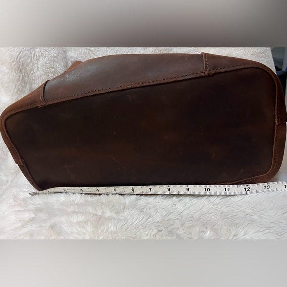 Vintage Brown Leather Tote Bag - Picture 11 of 12
